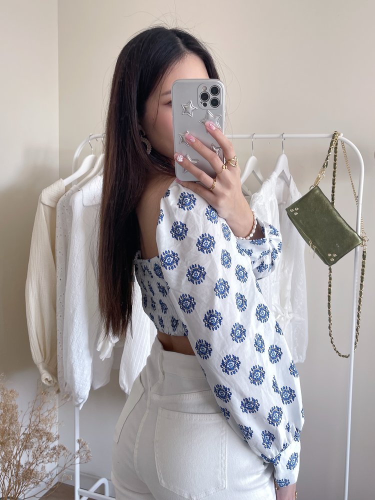 Dhiya Boho Crop Top / White