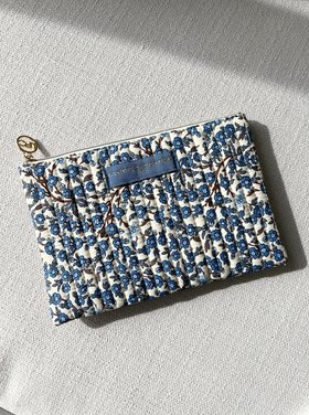 Lizzie Flower Pouch / Cream & Navy