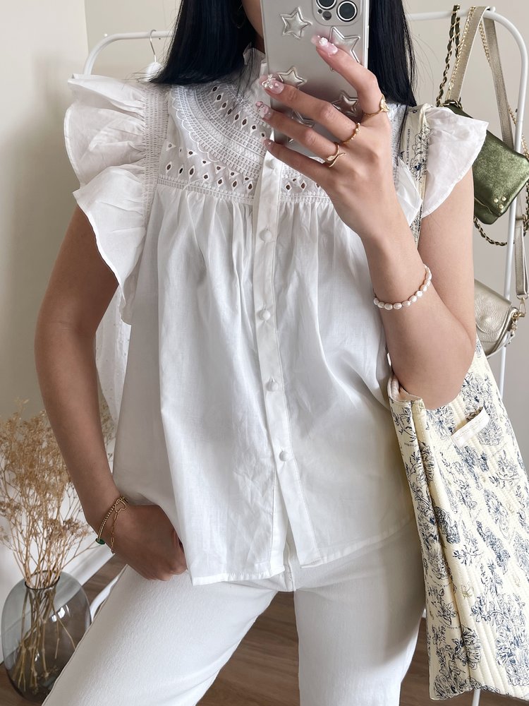Dayuna Ruffle Top /  White