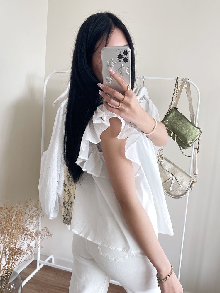 Dayuna Ruffle Top /  White