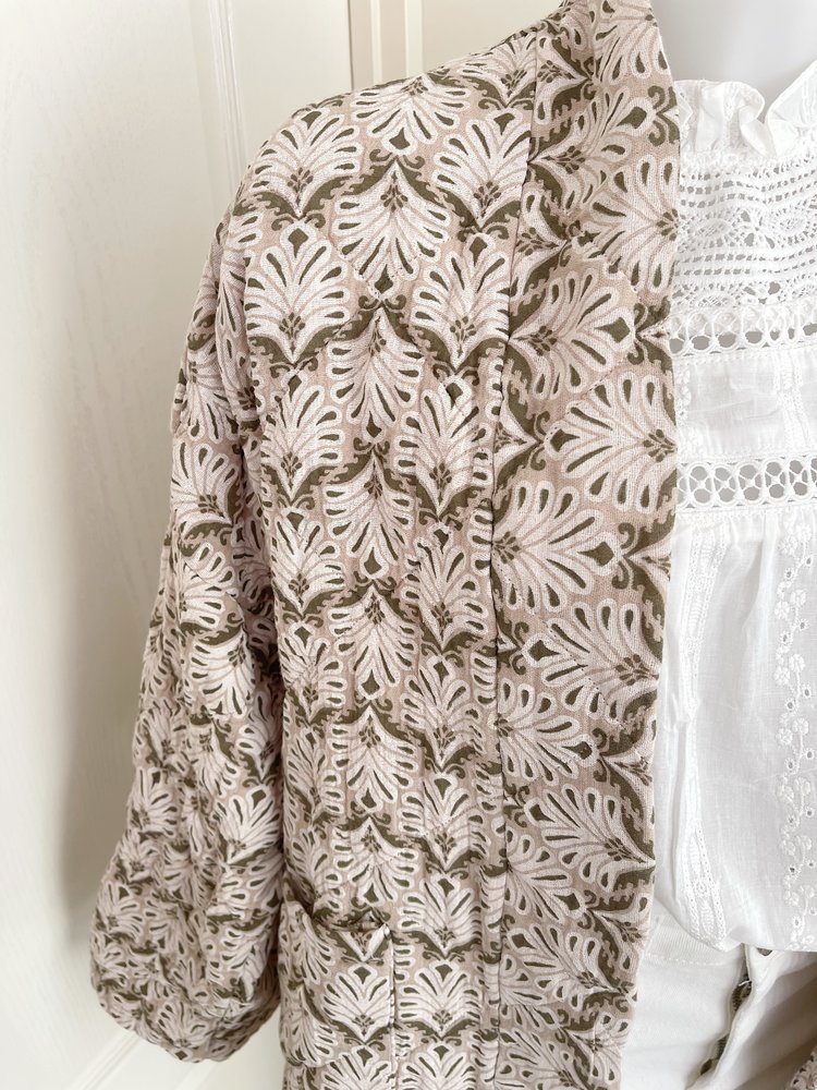 Yeona Boho Quilted Jacket / Army Green Hello My Love