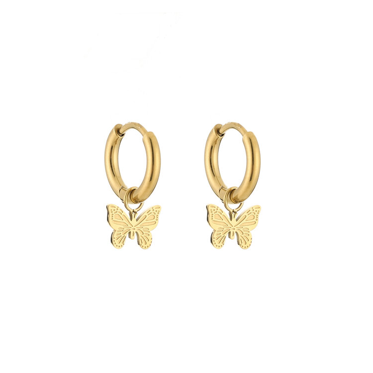 Gold Small Butterfly Earrings