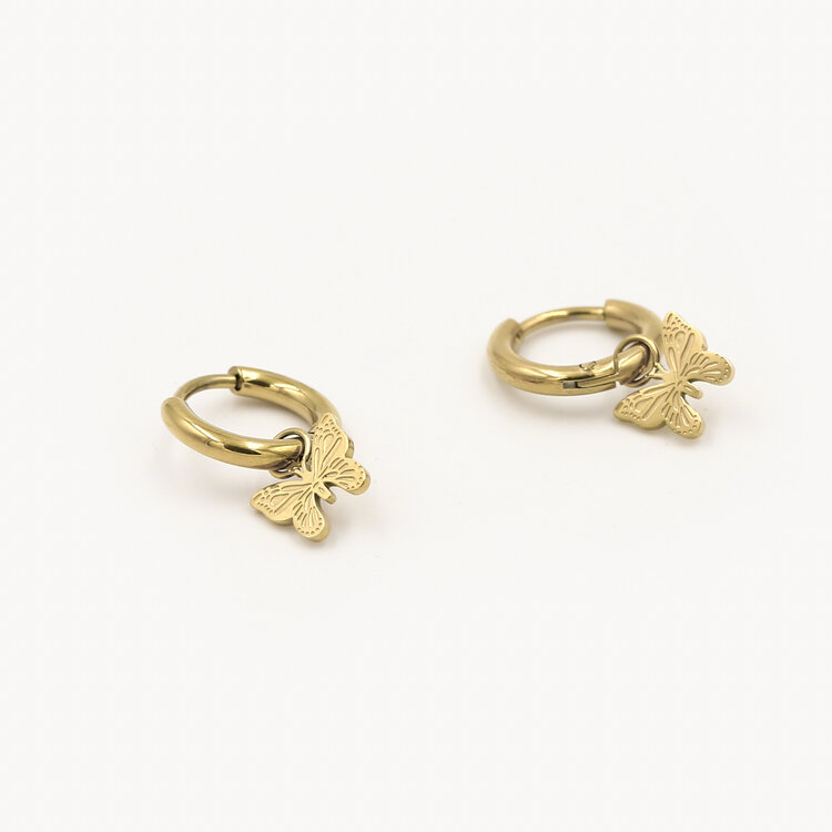 Gold Small Butterfly Earrings