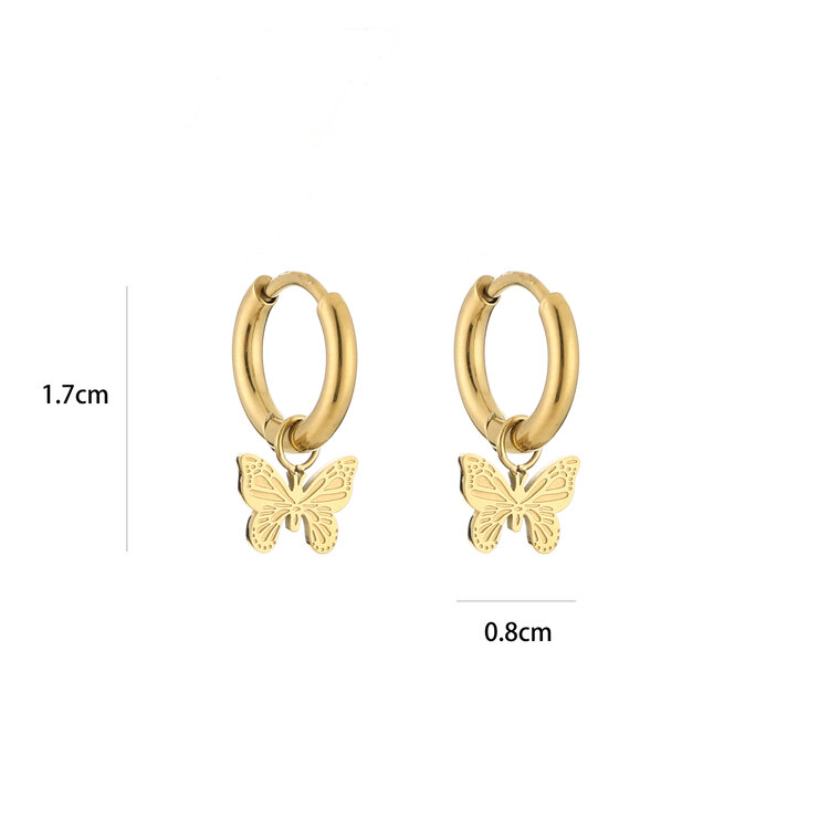 Gold Small Butterfly Earrings