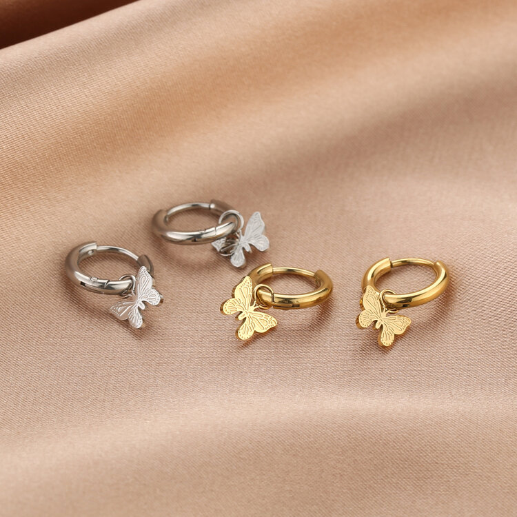 Gold Small Butterfly Earrings