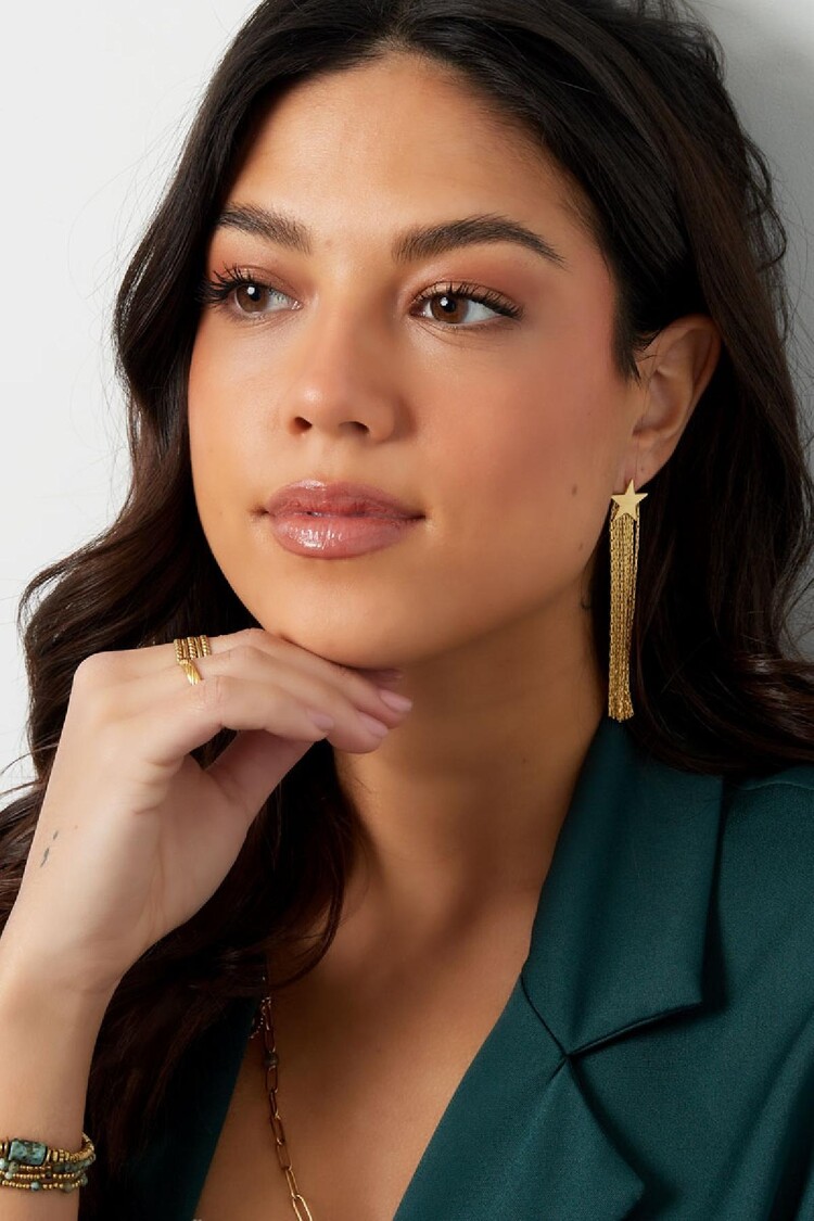 Gold Shooting Star Earrings