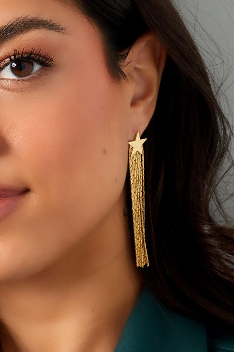 Gold Shooting Star Earrings