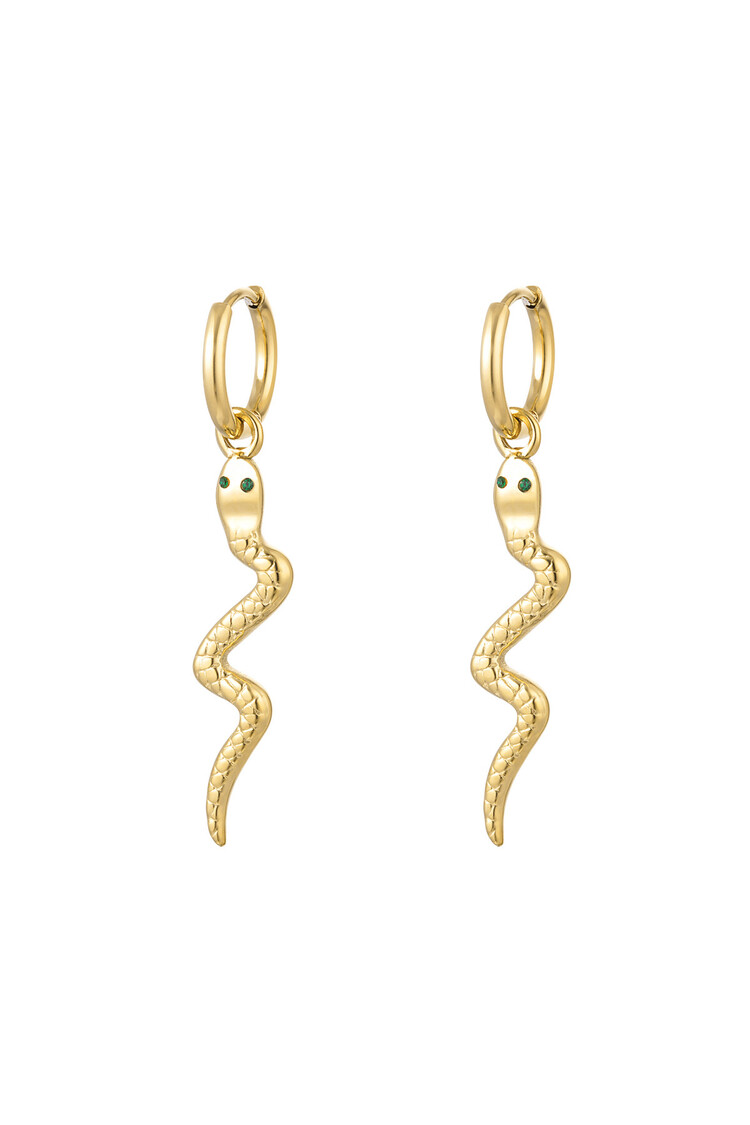 Gold Snake Charmer Earrings