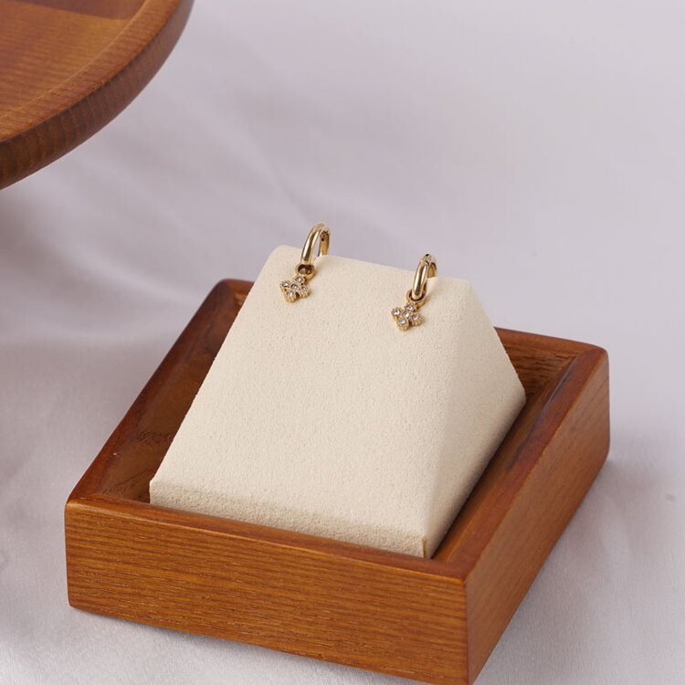 Gold Cross Sparkle Earrings