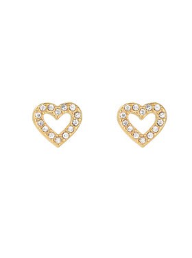 Gold Hollow Heart Stud Earrings