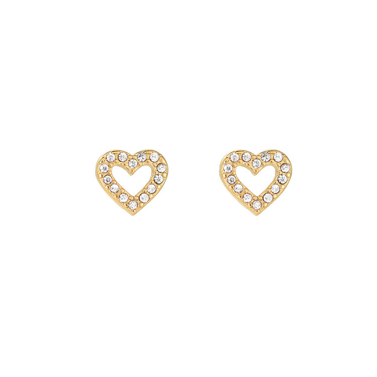 Gold Hollow Heart Stud Earrings