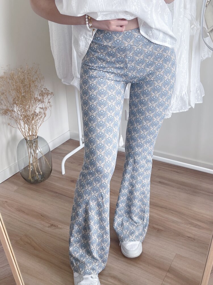 Aika Boho Flared Leggings / Blue