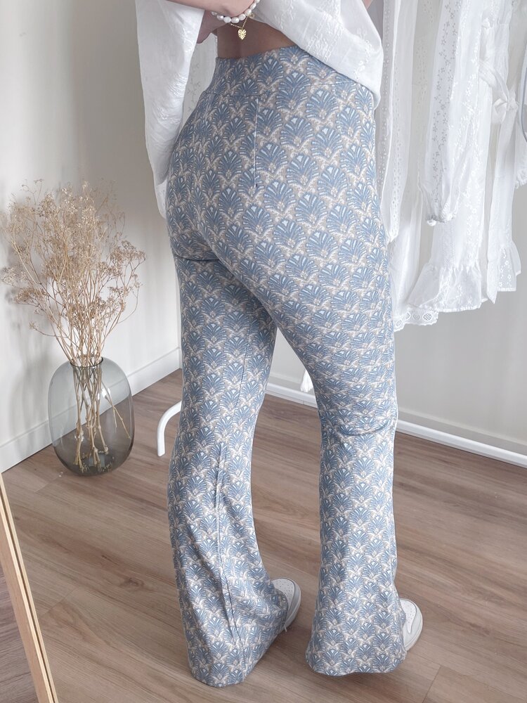 Aika Boho Flared Leggings / Blue