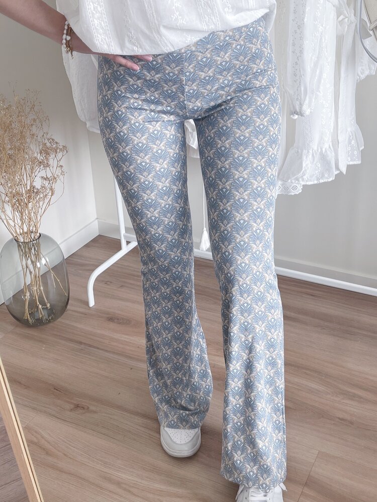 Aika Boho Flared Leggings / Blue