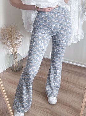 Aika Boho Flared Leggings / Blue