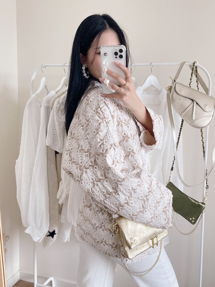 Yeona Boho Quilted Jacket / Beige