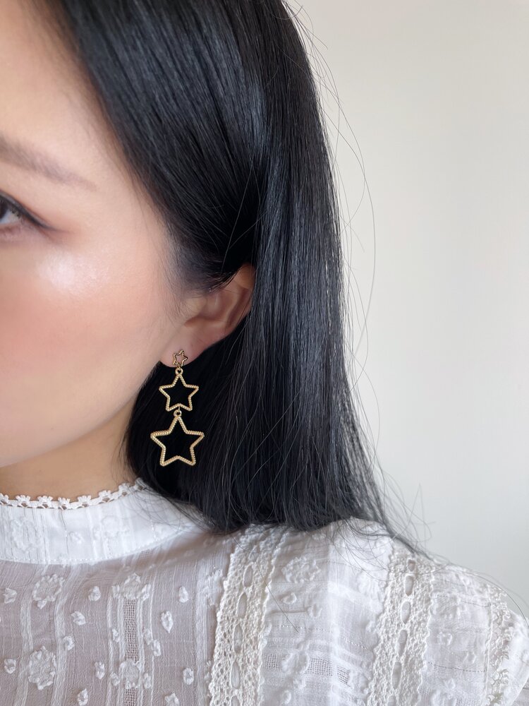 Silver Textured Star Earrings
