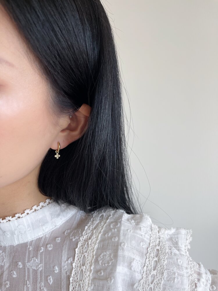 Gold Cross Sparkle Earrings