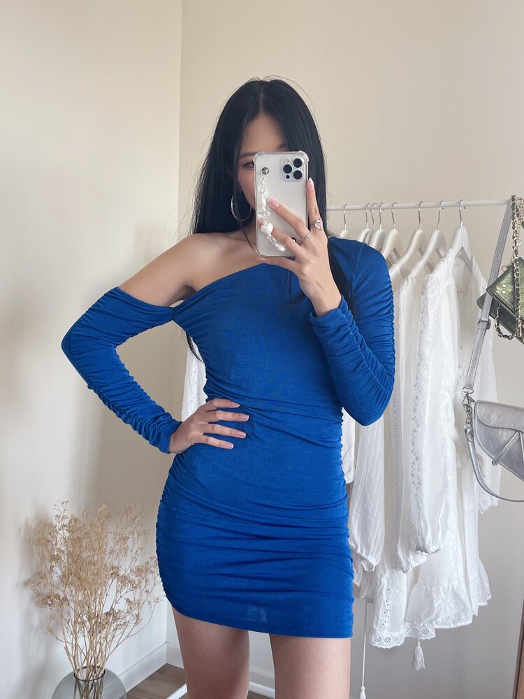 Koko One Shoulder Dress / Cobalt Blue