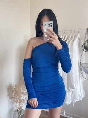 Koko One Shoulder Dress / Cobalt Blue