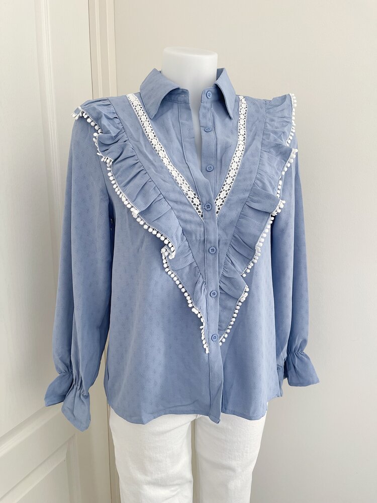 Zarah Embroidered Blouse / Blue