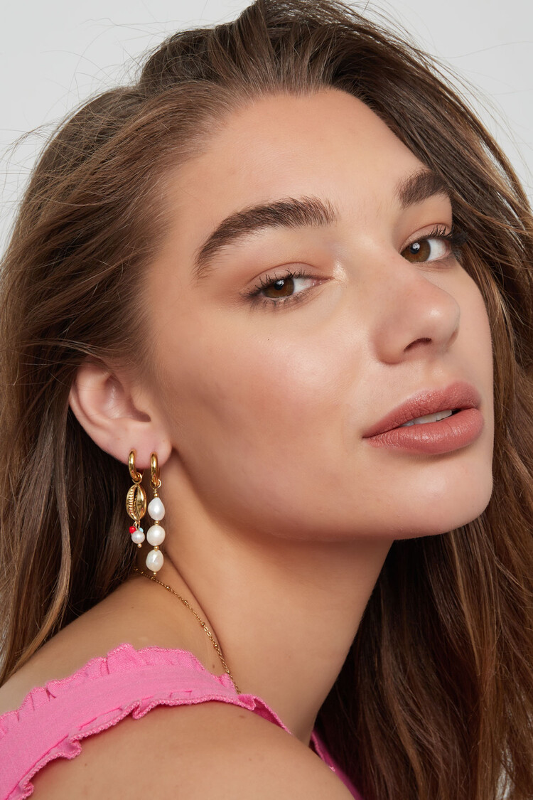 Gold Lovely Shell Beads Earrings