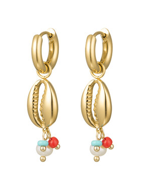Gold Lovely Shell Beads Earrings
