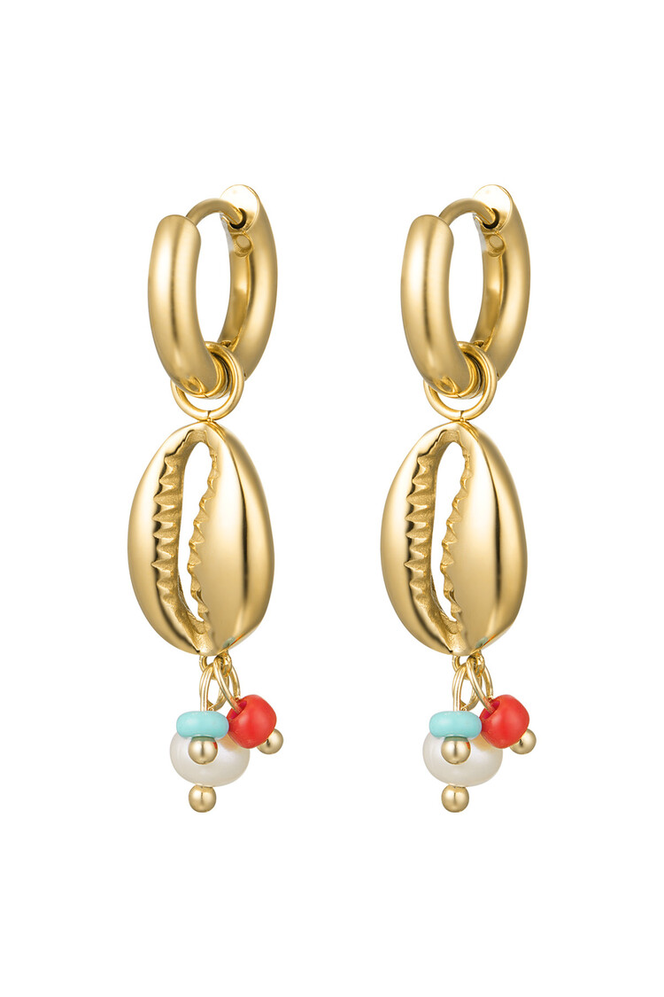 Gold Lovely Shell Beads Earrings