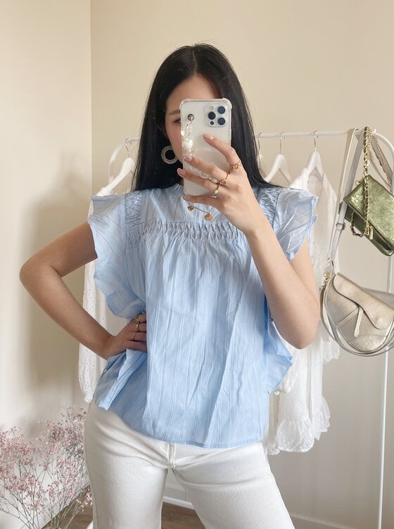 Lenae Ruffle Blouse / White