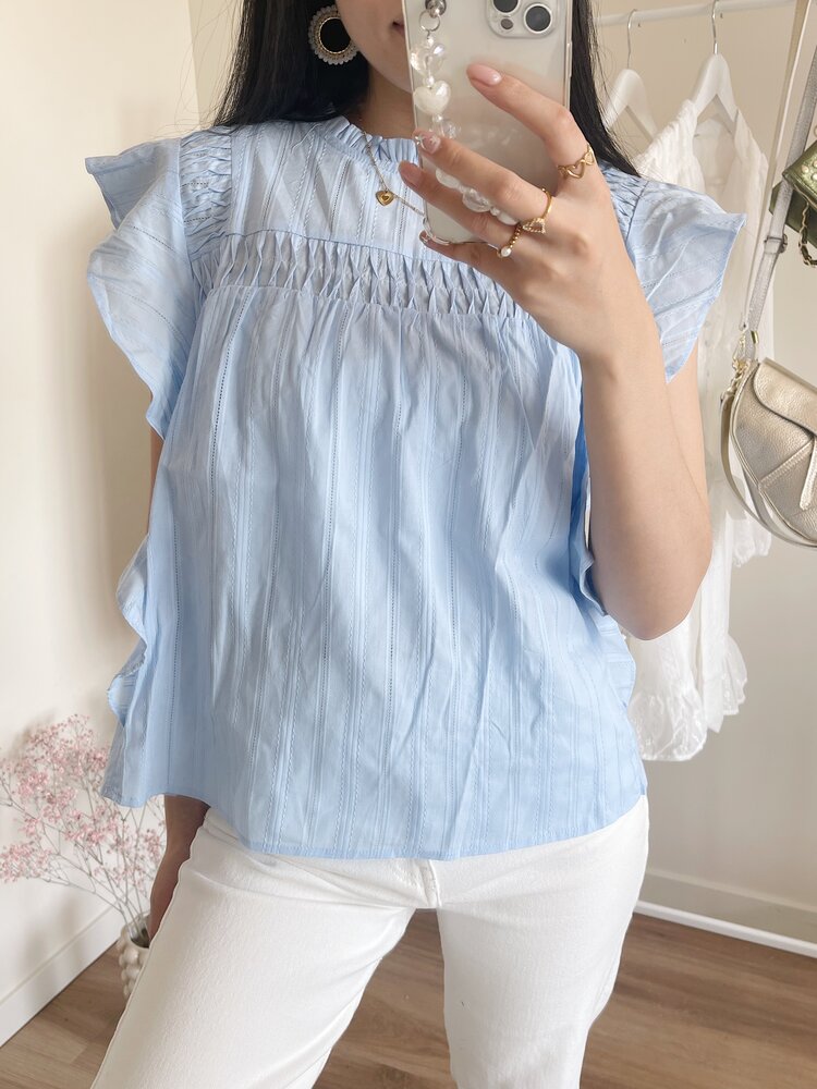 Savani Embroidered Top / Blue