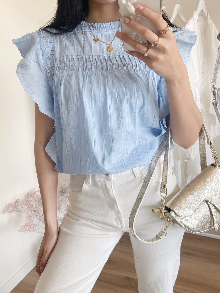 Savani Embroidered Top / Blue