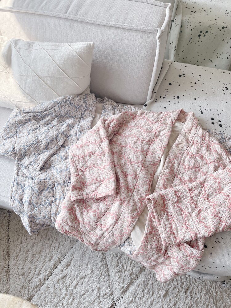 Yeona Boho Quilted Jacket / Pink