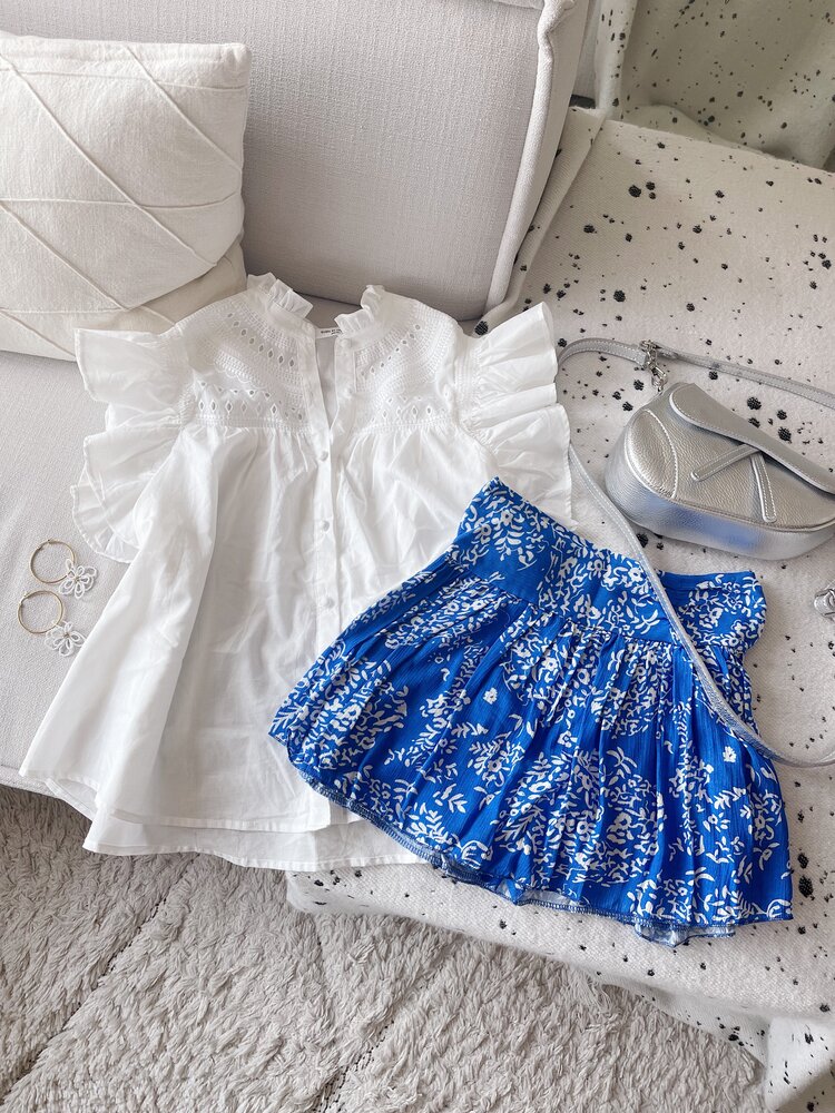 Dayuna Ruffle Top /  White