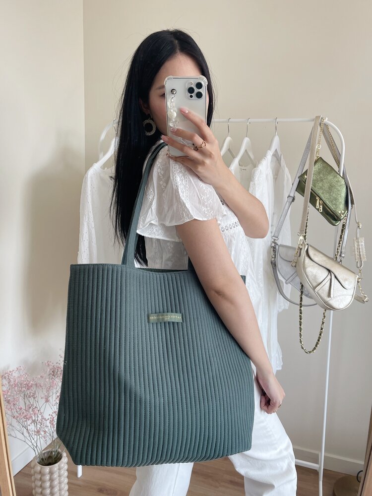 Suze Plain Tote Bag / Army Green