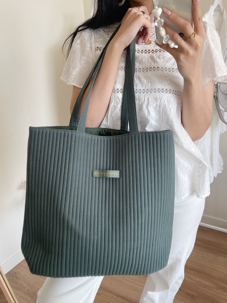 Suze Plain Tote Bag / Army Green