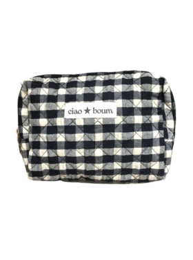 Yumeka Check Toiletry Bag / Black