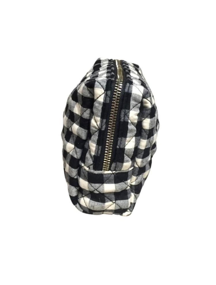 Yumeka Check Toiletry Bag / Black