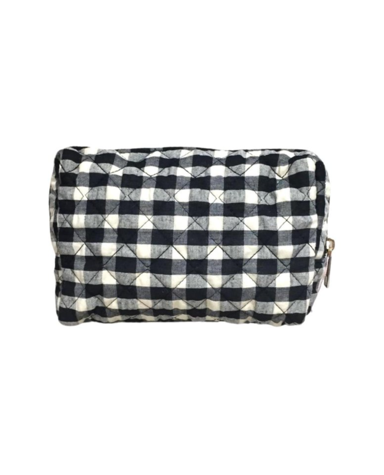 Yumeka Check Toiletry Bag / Black