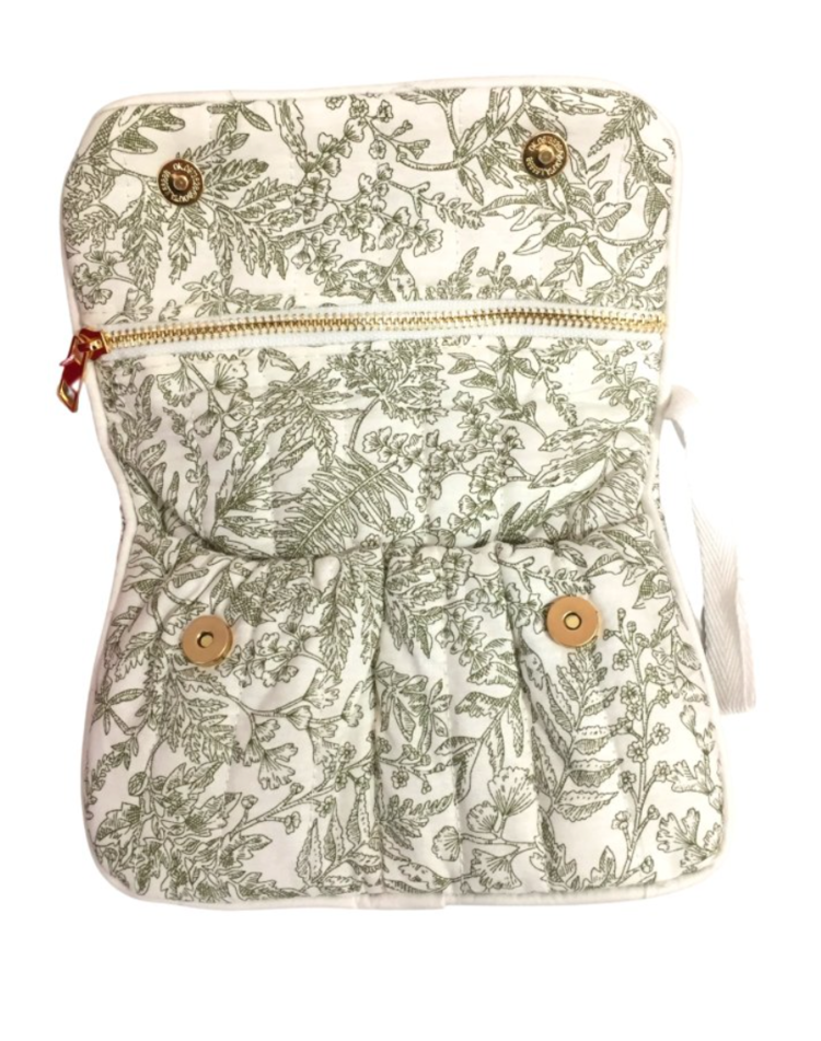 Sofie Flower Pochette Bag / Green & Cream