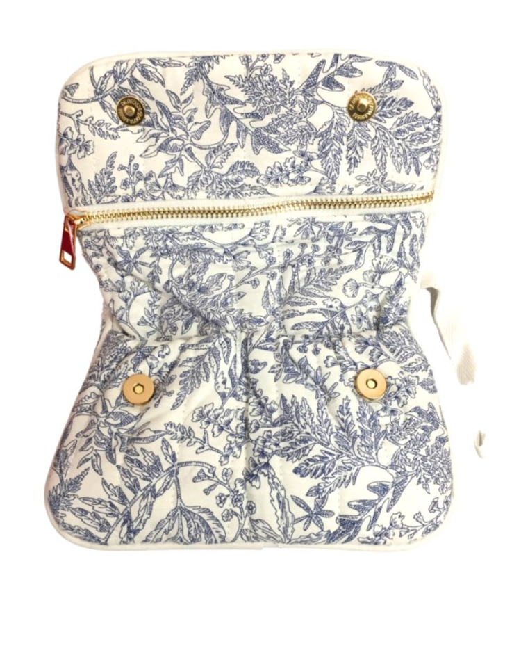 Sofie Flower Pochette Bag / Blue & Cream