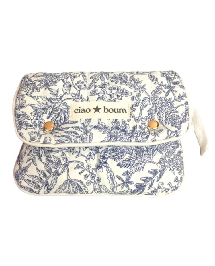 Sofie Flower Pochette Bag / Blue & Cream