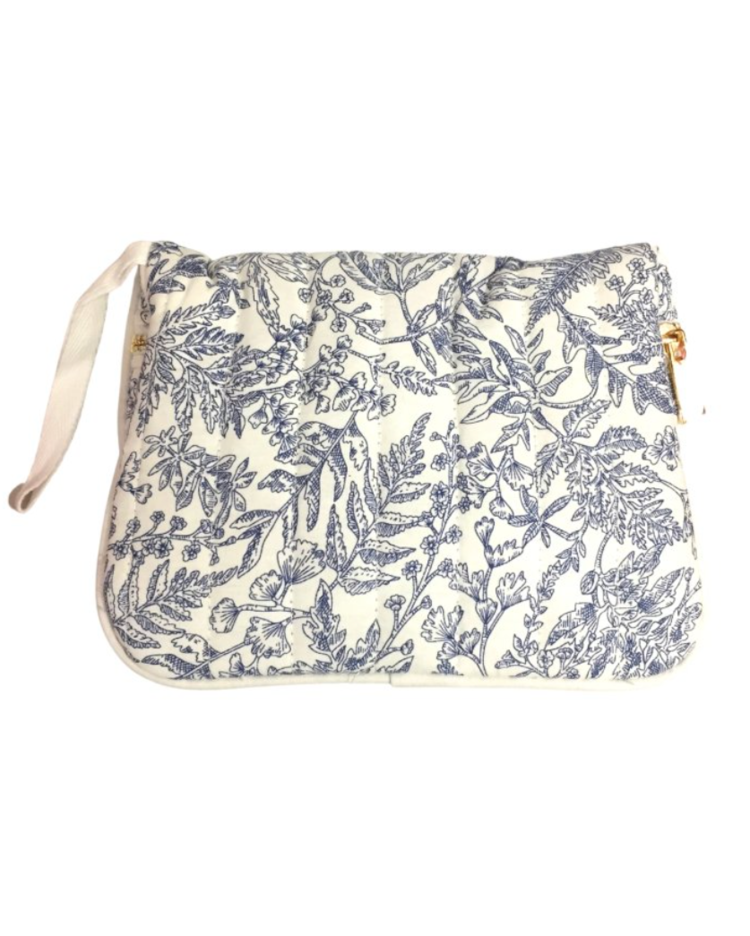Sofie Flower Pochette Bag / Blue & Cream