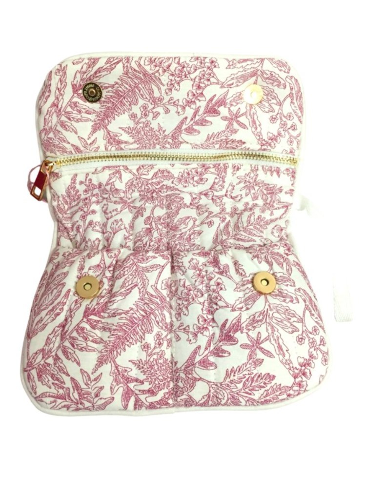 Sofie Flower Pochette Bag / Pink & Cream