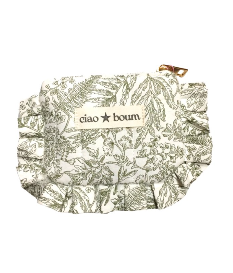Micha Small Flower Pouch / Green & Cream