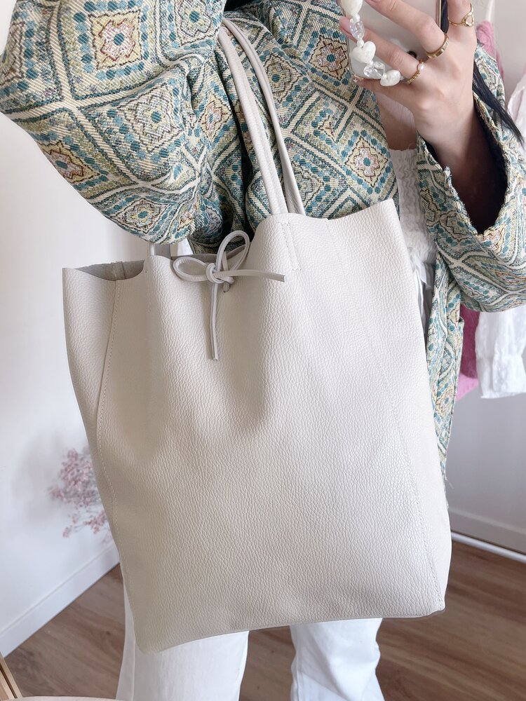 Franka Shopper Shoulder Bag / Ecru