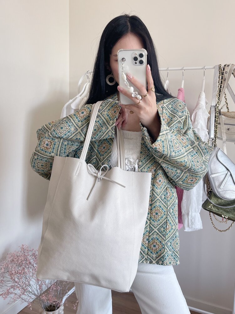 Franka Shopper Shoulder Bag / Ecru