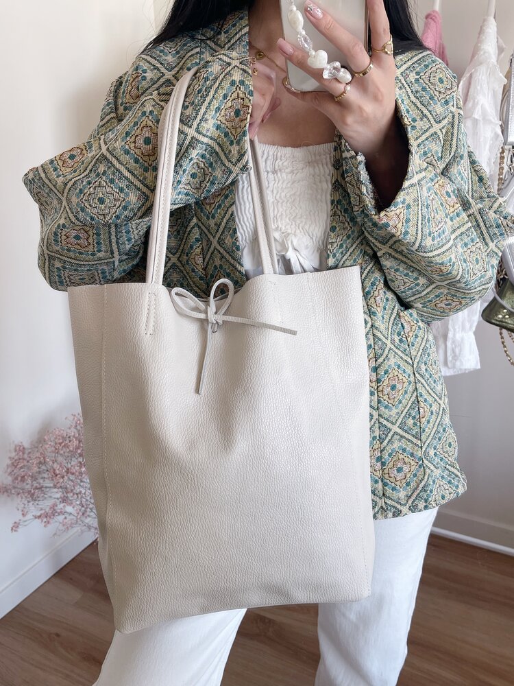 Franka Shopper Shoulder Bag / Ecru