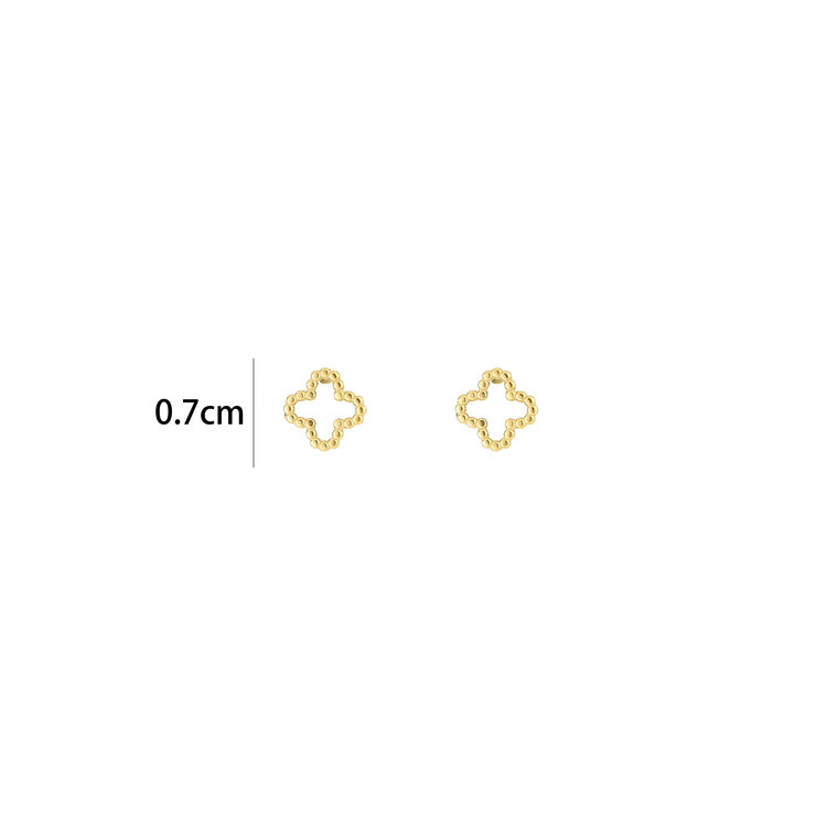 Gold Tiny Clover Stud Earrings