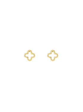 Gold Tiny Clover Stud Earrings