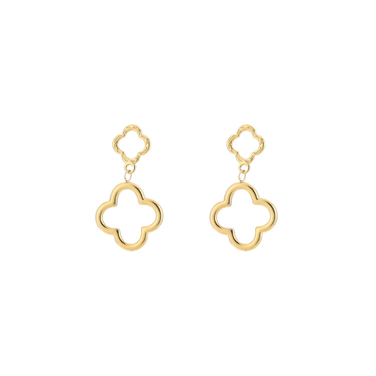 Gold Hollow Clovers Earrings